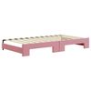 vidaXL Slaapbank met onderschuifbed 100x200 cm fluweel roze