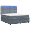 vidaXL LED Boxspring Bed met Matras Donkergrijs 160 x 200 cm Fluweel
