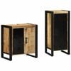vidaXL Badkamermeubelset 2 st Bruin en zwart Massief Mango Hout