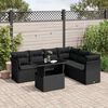vidaXL 7-delige Loungeset met kussens poly rattan zwart