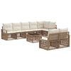 vidaXL Tuinbankenset 9 pcs Beige poly rattan