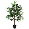 vidaXL Kunst Ficus Plant Groen 90 x 16 x 110 cm Stof en Hout