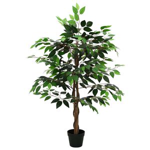 vidaXL Kunst Ficus Plant Groen 90 x 16 x 110 cm Stof en Hout