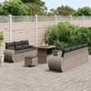 vidaXL Tuin Sofa Set met kussen met opslag 10 pcs Grijs poly rattan