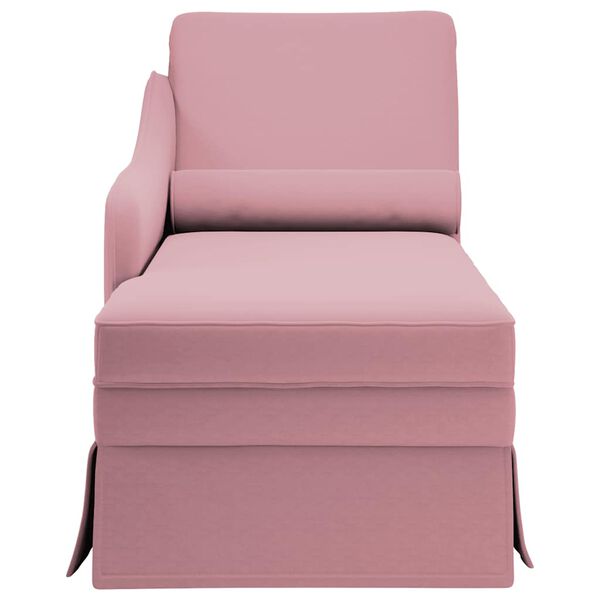 vidaXL Chaise longue met bolster en rechterarmleuning fluweel roze
