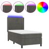 vidaXL Boxspring met matras en LED fluweel donkergrijs 100x200 cm