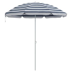 vidaXL Strandparasol Blauw en Wit 206 x 206 x 212 cm