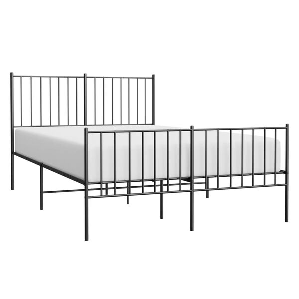 vidaXL Bedframe met hoofd- en voeteneinde metaal zwart 120x200 cm