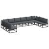 vidaXL Tuinbankenset 10 st Zwart Aluminium