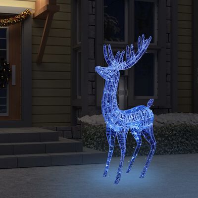 vidaXL Kerstdecoratie rendier 250 LED's blauw 180 cm acryl