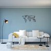 Homemania Wanddecoratie World Map 11 100x53 cm metaal zwart