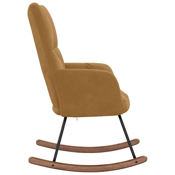 vidaXL Schommelstoel fluweel bruin
