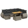vidaXL 8-delige Loungeset met kussens poly rattan grijs
