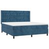 vidaXL Boxspring met matras en LED fluweel donkerblauw 160x200 cm