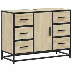 vidaXL Wastafelkast 80x33x60 cm bewerkt hout sonoma eikenkleurig