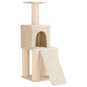 vidaXL Kattenboom met sisal krabpalen Cr&egrave;mekleurig 146 cm