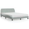 vidaXL Bedframe Dover lichtgrijs 135x190 cm fluweel