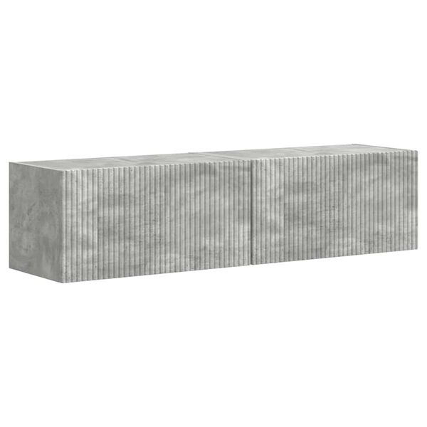 vidaXL TV Wandkast 2 pcs Beton 60 x 31 x 29.5 cm Bewerkt hout