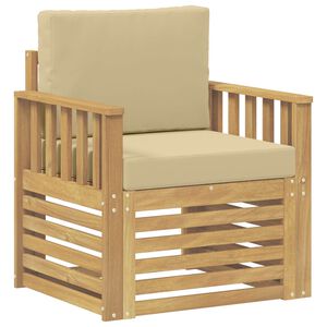 vidaXL 2 Stuk Buiten bankenset Polyester Wit en Beige