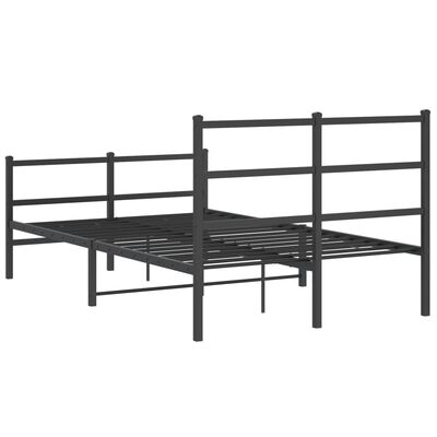 vidaXL Bedframe met hoofd- en voeteneinde metaal zwart 120x190 cm