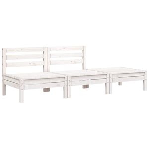 vidaXL Tuinbank 3-zits massief grenenhout wit