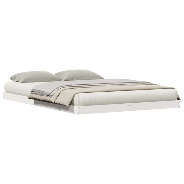 vidaXL Bedframe Wit 213.5 x 104 x 9 cm Massief grenenhout