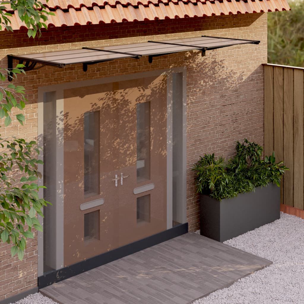 vidaXL Deurluifel 122x90 cm polycarbonaat zwart en vidaXL Deurluifel 122x90 cm polycarbonaat zwart en