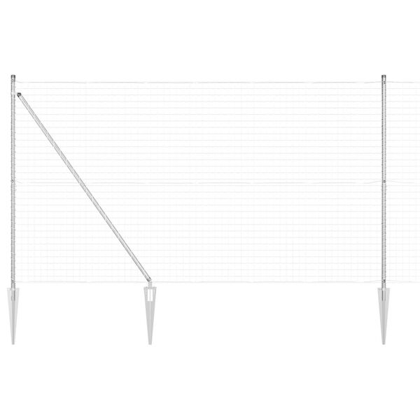 vidaXL Hek met Paal Zilver 1,6 x 10 m Staal