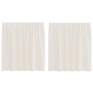 vidaXL Gordijnen voile met roedezakken 2 st cr&egrave;mekleurig