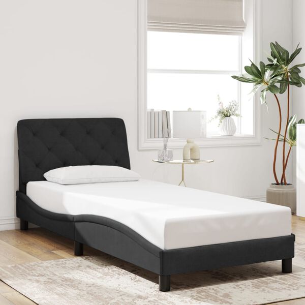 vidaXL Bedframe zonder matras fluweel zwart 90x200 cm