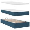vidaXL Bed poef met matras en LED's 80x200 cm fluweel donkerblauw