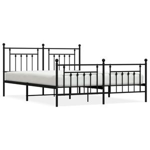 vidaXL Bedframe met voetbord zonder matras metaal zwart 180x200 cm