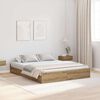 vidaXL Opbergbedframe met lade Artisan Eiken 160 x 200 cm Bewerkt hout