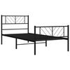 vidaXL Bedframe met hoofd- en voeteneinde metaal zwart 75x190 cm