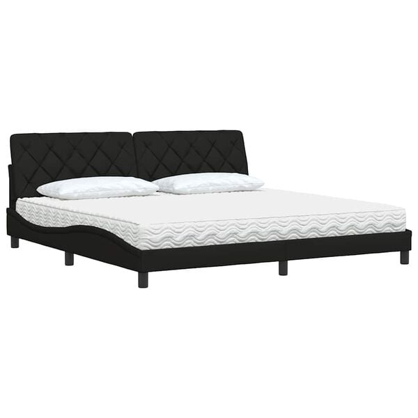 vidaXL Bed met matras stof zwart 200x200 cm