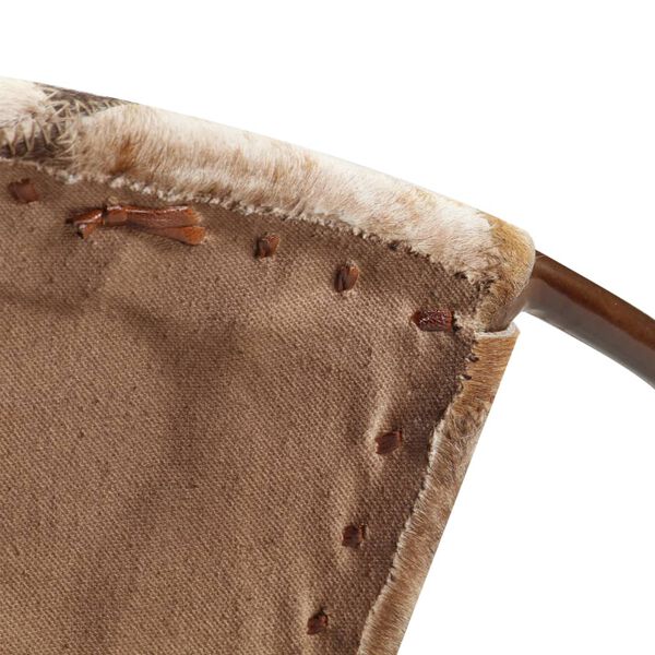 vidaXL Stoel ruitpatroon echt leer bruin