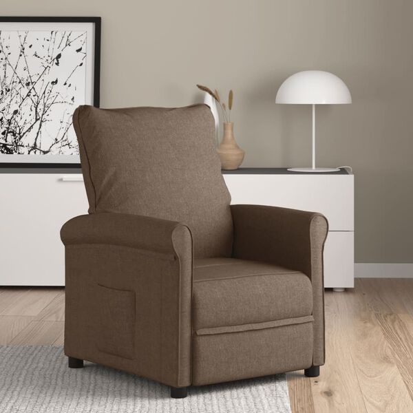 vidaXL Fauteuil verstelbaar stof bruin