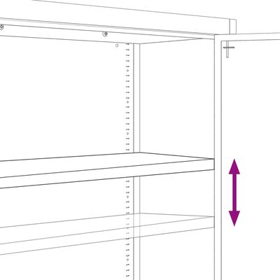 vidaXL Archiefkast 90x40x145 cm staal zwart