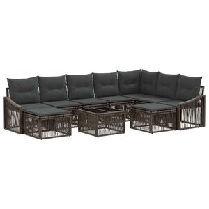 vidaXL Tuinbankenset 10 st Grijs poly rattan