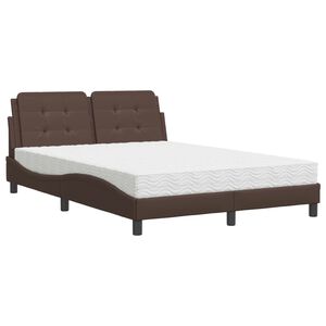vidaXL Bedframe zonder matras "Zadar" kunstleer bruin 120x200 cm