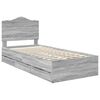 vidaXL Bedframe met lade Grijs Sonoma 75 x 190 cm Ingenieurshout