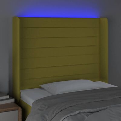 vidaXL Hoofdbord LED 83x16x118/128 cm stof groen