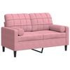 vidaXL Tweezitsbank met sierkussens 120 cm fluweel roze