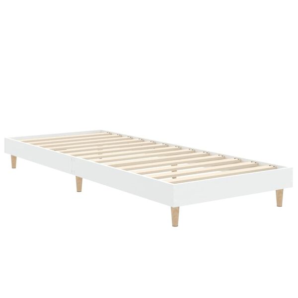 vidaXL Bedframe bewerkt hout wit 75x190 cm