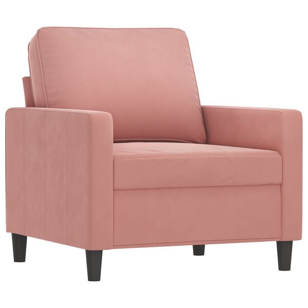 vidaXL 4-delige Loungeset met kussens fluweel roze