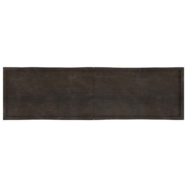 vidaXL Tafelblad natuurlijke rand 220x60x(2-6)cm eikenhout donkerbruin