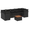 vidaXL 8-delige Loungeset met kussens poly rattan zwart