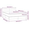 vidaXL Boxspring met matras en LED stof lichtgrijs 140x200 cm