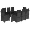 vidaXL 9-delige Tuinset poly rattan zwart