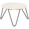 vidaXL Salontafel 65x65x42 cm echt steen met marmeren textuur wit